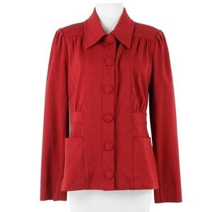 CAbi Red Paprika Stretchy Spencer Blazer Jacket Snaps Sz Sm